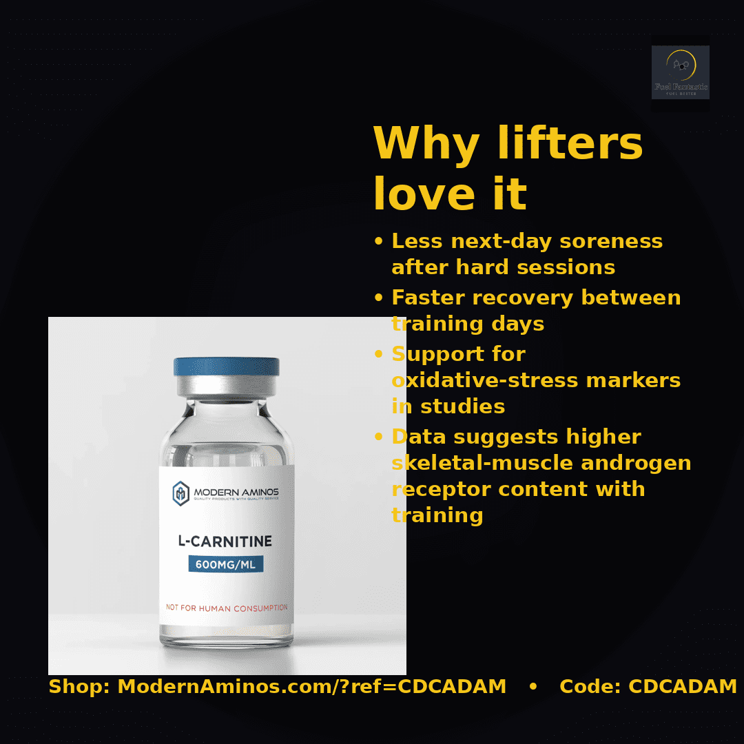 L-Carnitine training recovery and androgen receptor support